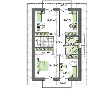 Visualization gallery - Beautiful country house with two floors and five rooms