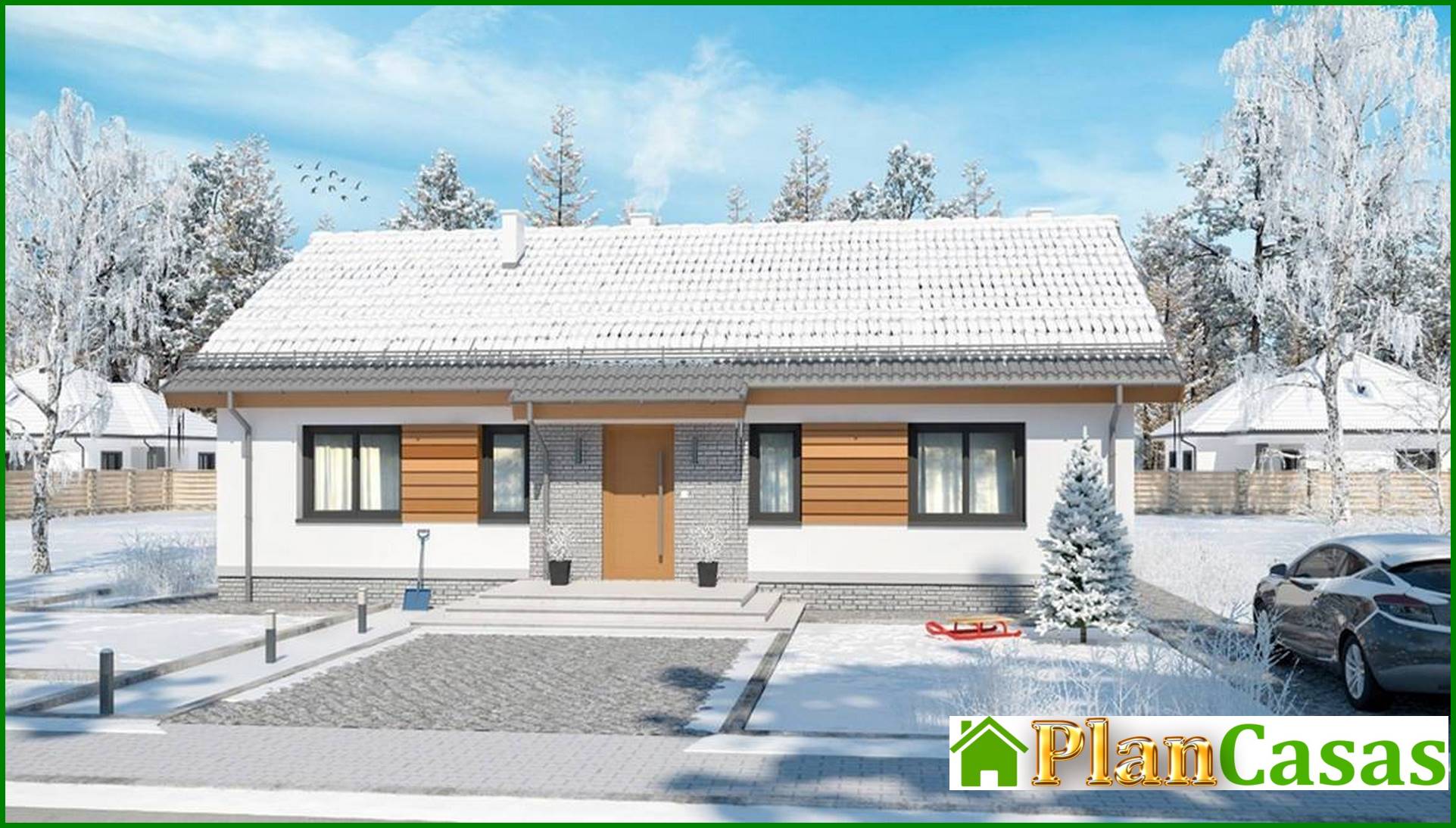 Visualization gallery - One-storey house with a living area of 100 squares