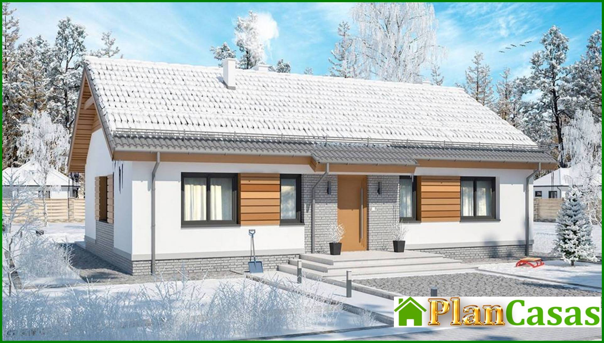 Visualization gallery - One-storey house with a living area of 100 squares