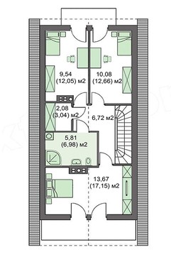 Visualization gallery - Two-story house with balconies for a narrow plot