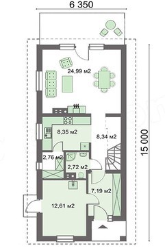 Visualization gallery - Two-story house with balconies for a narrow plot