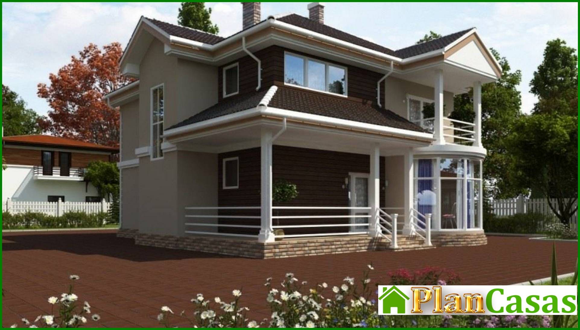 Visualization gallery - Stylish unusual two-story mansion