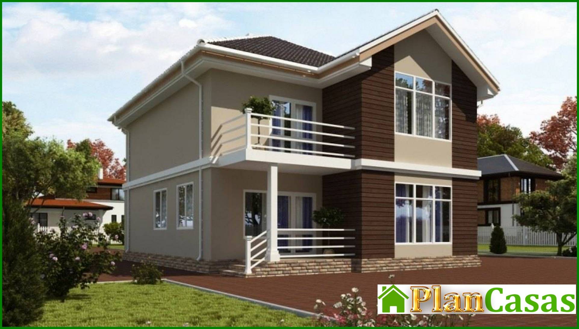 Visualization gallery - Stylish unusual two-story mansion