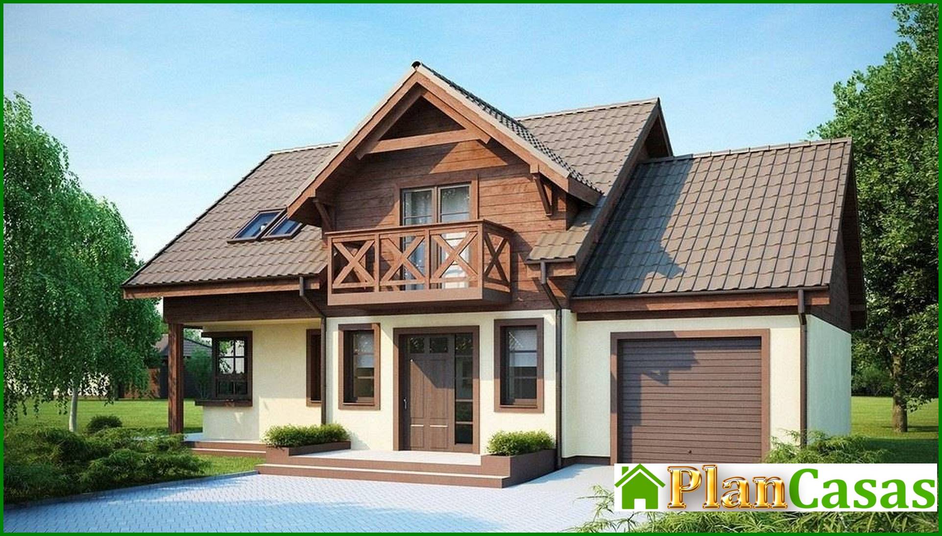 House project with a garage, a beautiful attic and a side terrace house plan
