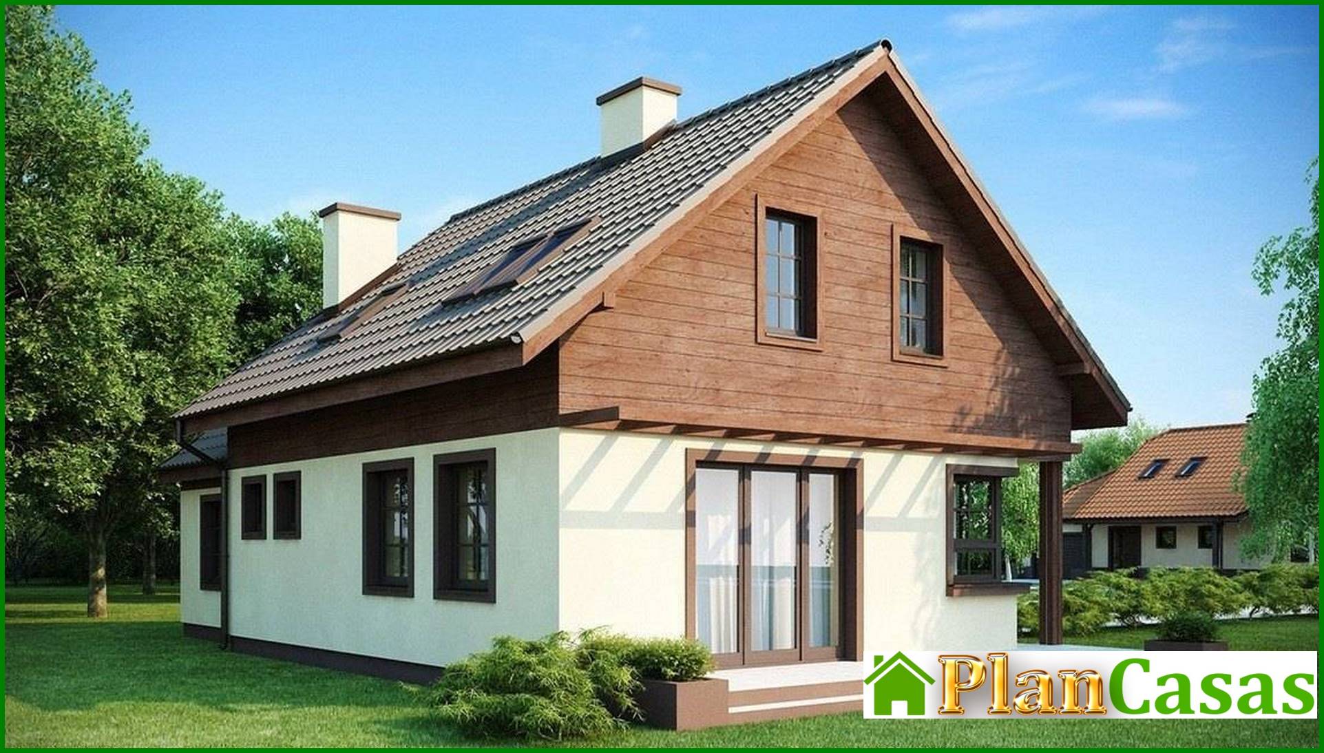 Visualization gallery - House project with a garage, a beautiful attic and a side terrace