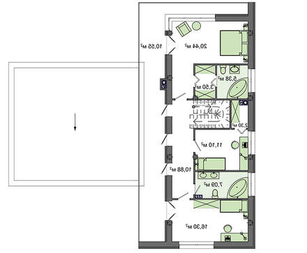 Visualization gallery - Original T-shaped house in a modern style