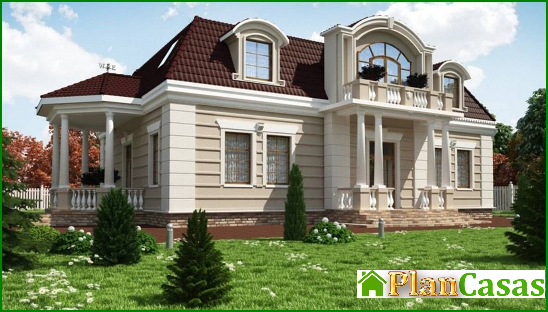 Chic villa design in a classic style house plan