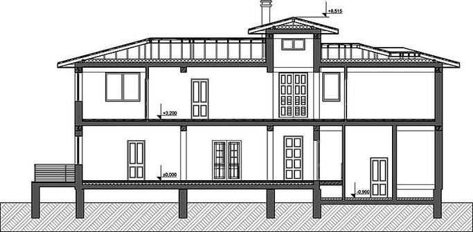 Visualization gallery - Architectural project of a two-story modern holiday home