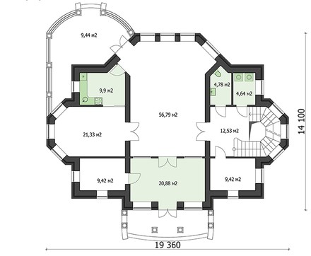 Visualization gallery - The project of a four-story mansion