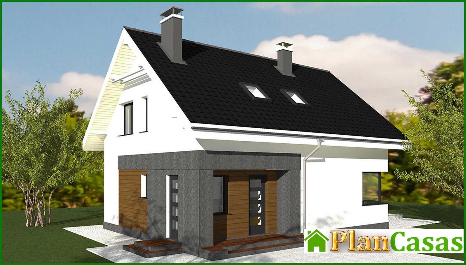Compact two-story cottage project house plan