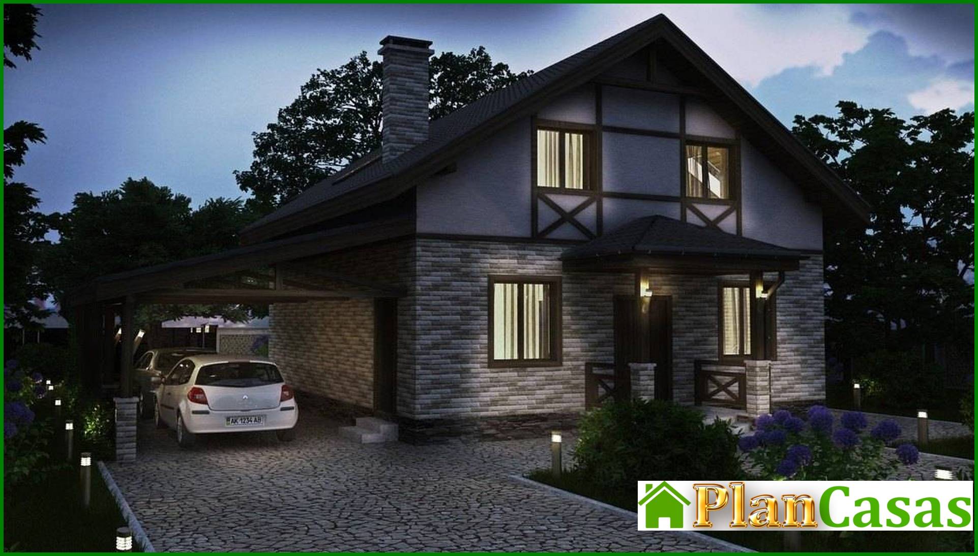 Compact house 8 * 9 of the European style house plan