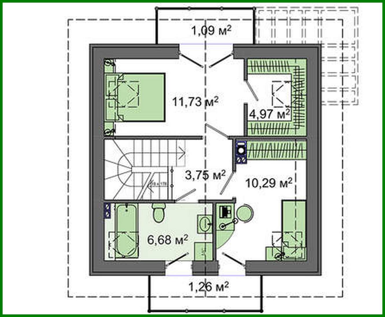 Visualization gallery - The project of a small country house with an attic