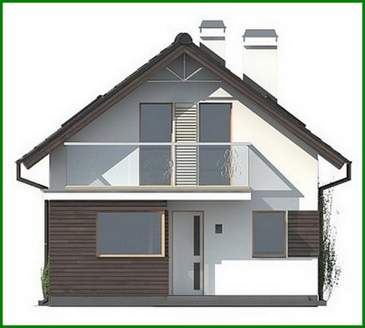 Visualization gallery - Project of a house with an attic for a narrow plot