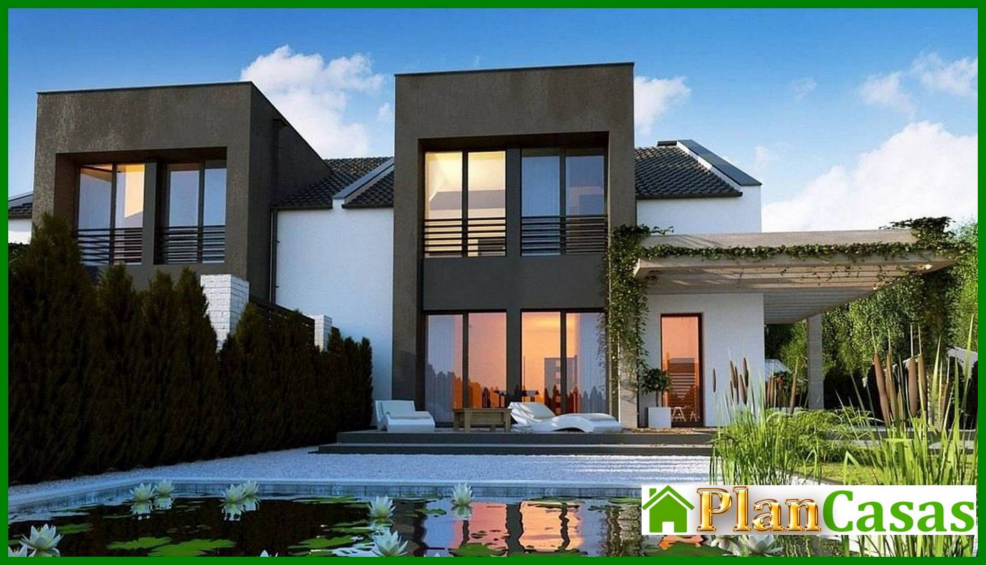 Cottage with elements of cubism in architecture house plan