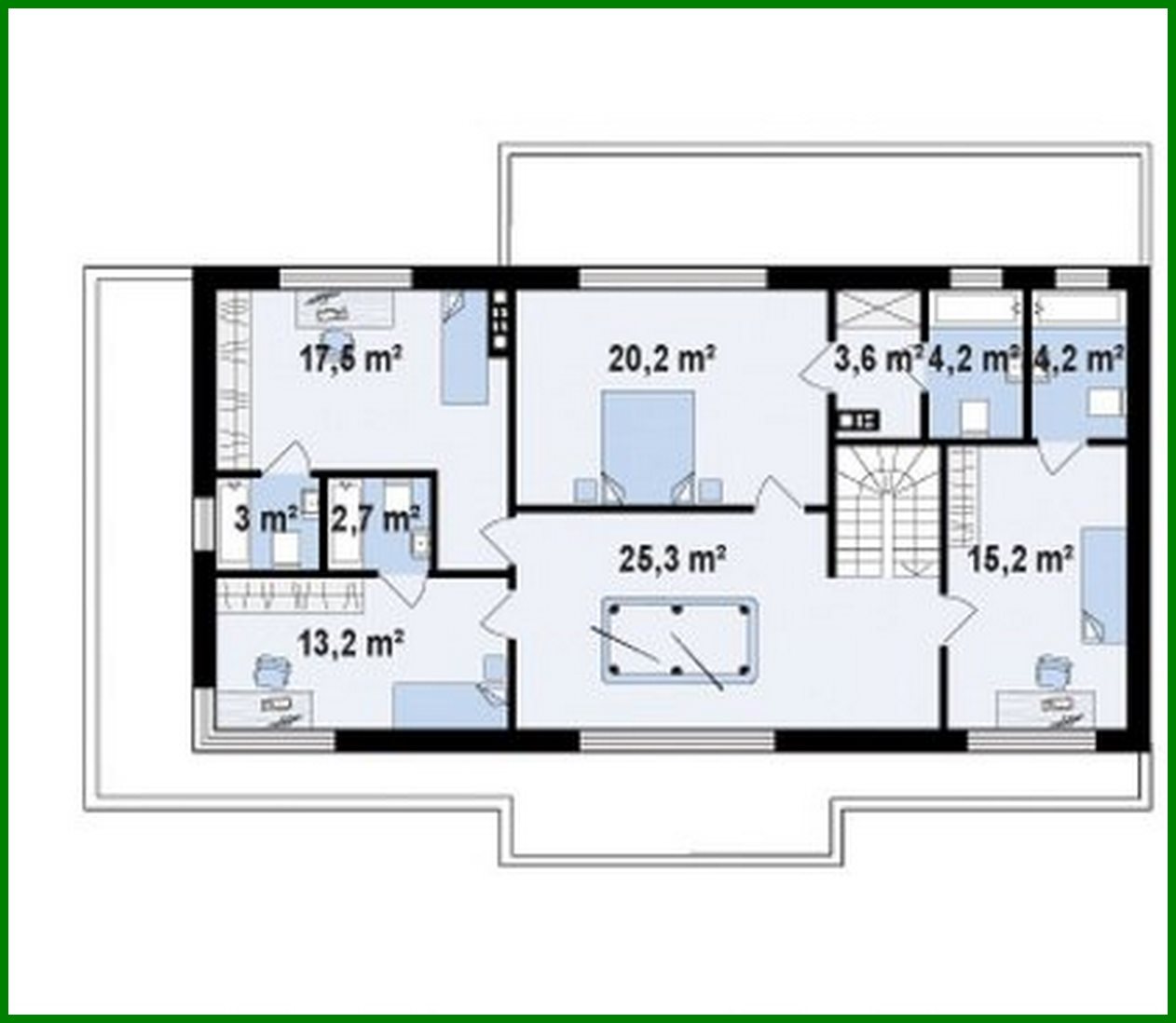 Visualization gallery - Modern project of a two-story house with a garage for two cars and a sauna