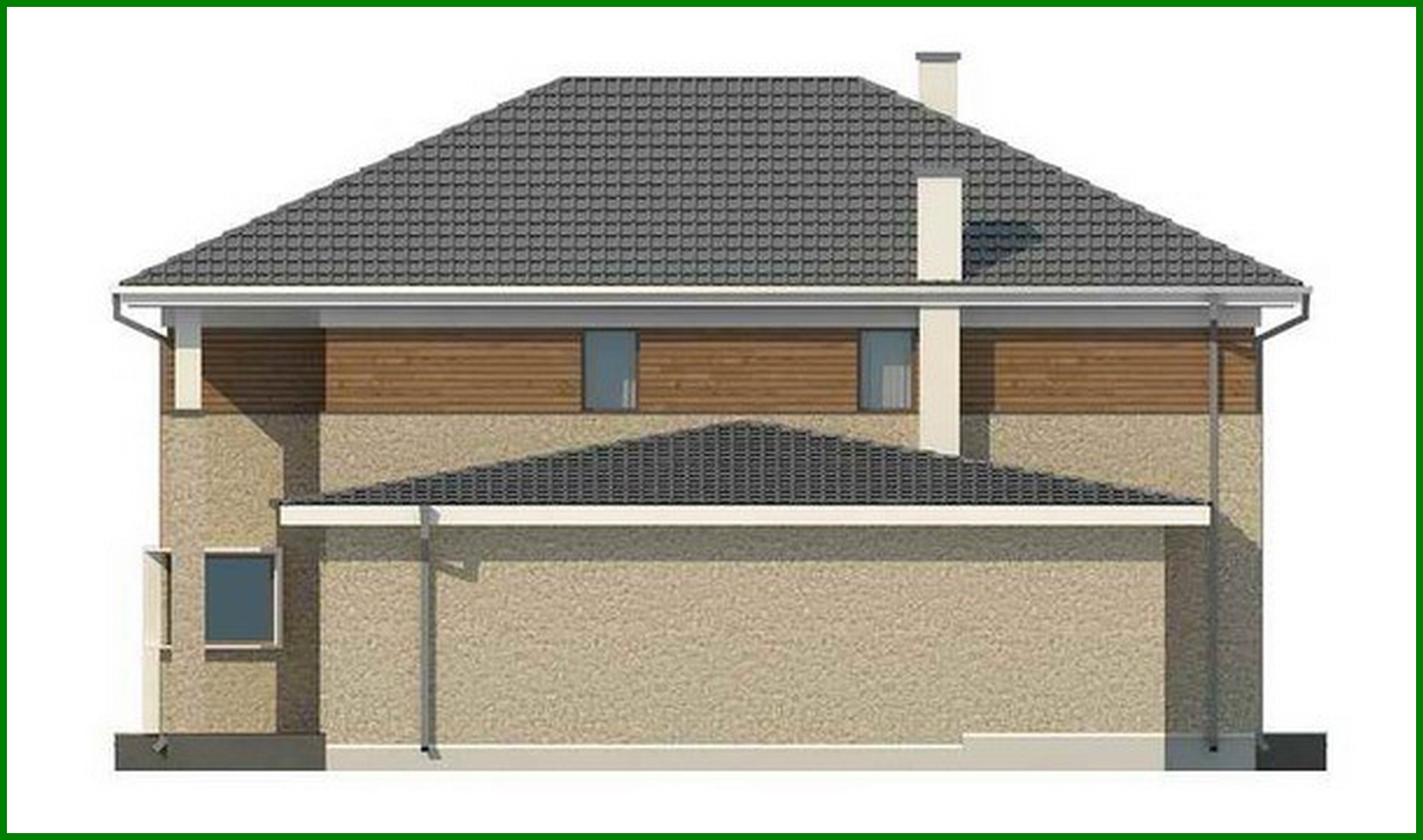 Visualization gallery - The project of a modern comfortable estate with a bathhouse on the ground floor