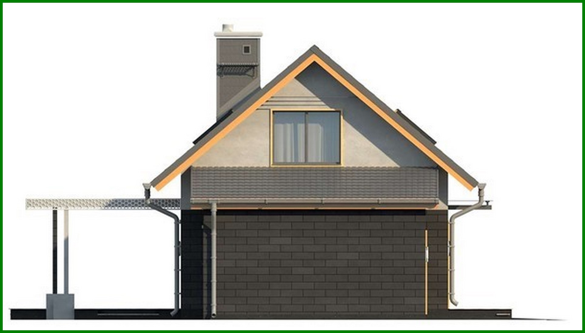 Visualization gallery - A project of a small neat cottage with a garage and an attic