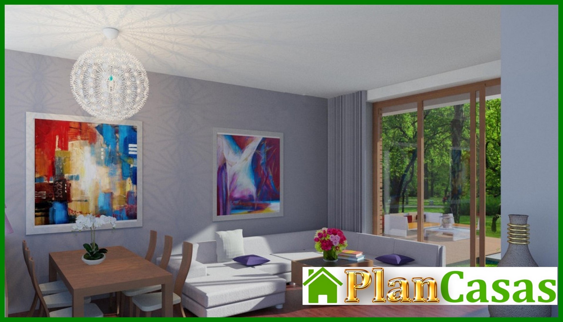 Visualization gallery - One-story apartment building with a spacious living room