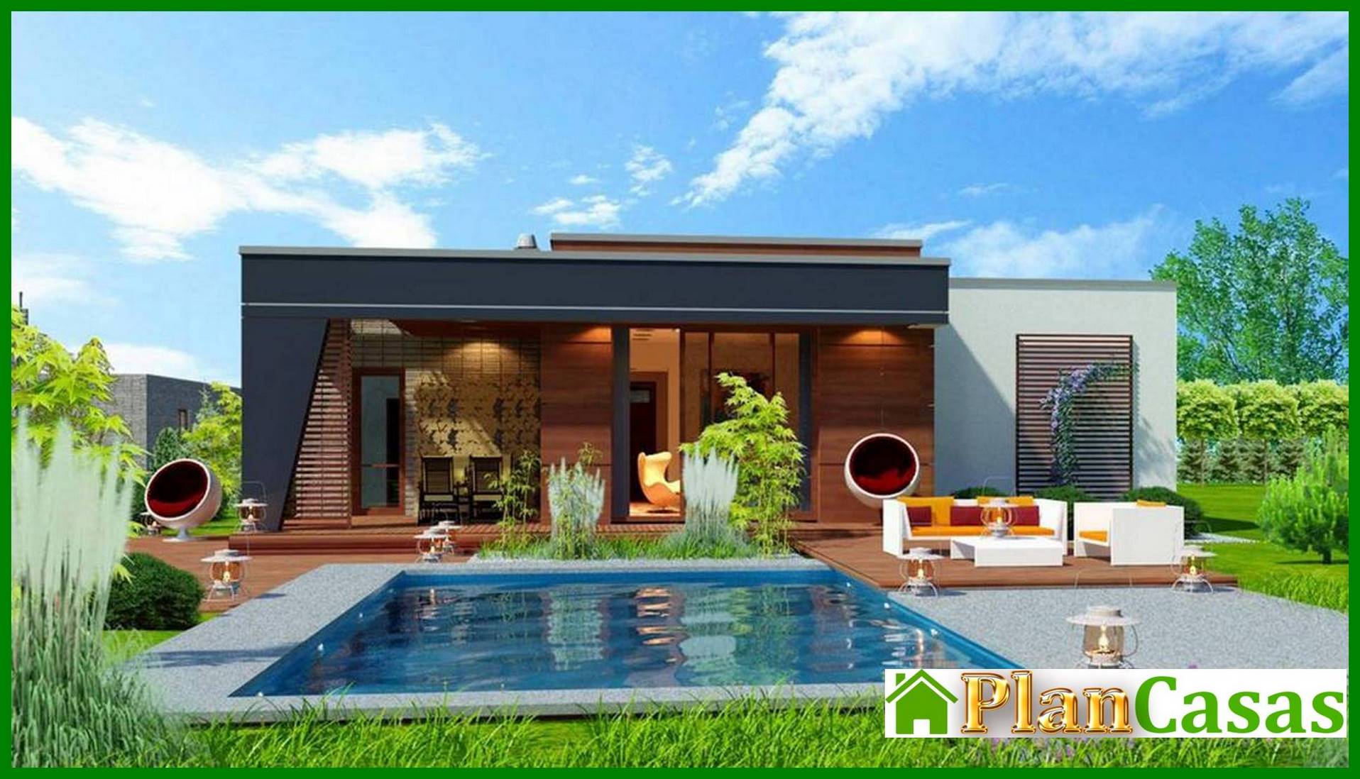 Visualization gallery - One-story apartment building with a spacious living room