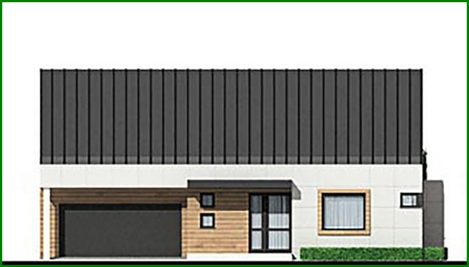 Visualization gallery - Scheme of an attractive residential building with a garage for two cars