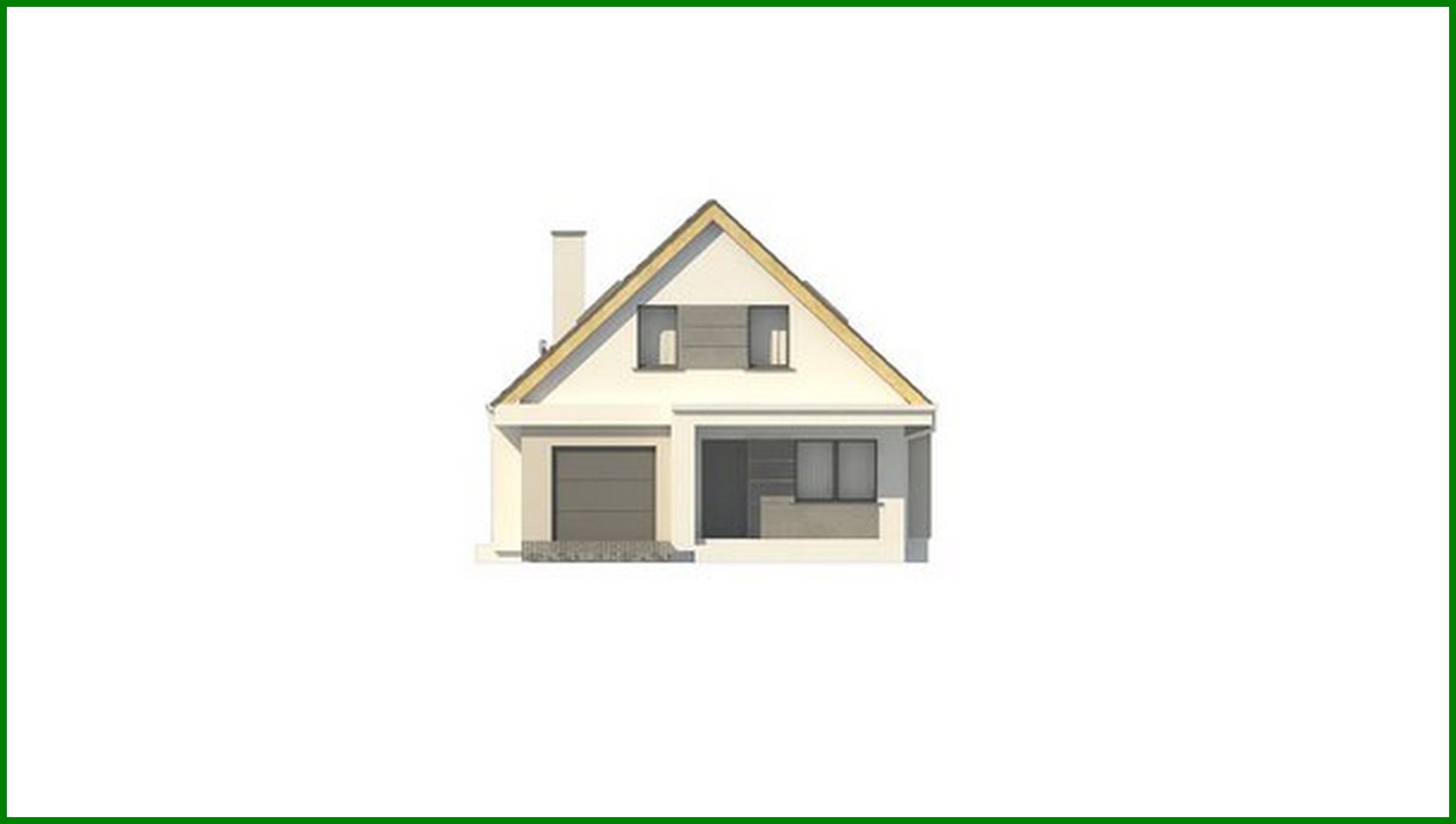 Visualization gallery - Modern project of a house with an attic for a narrow plot