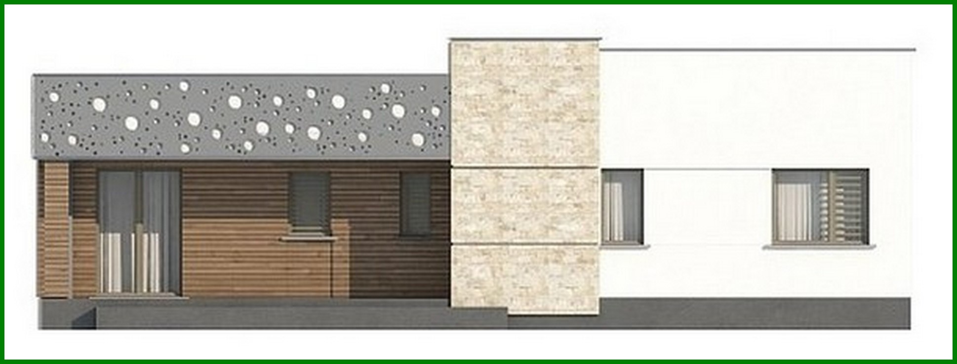 Visualization gallery - The project of a one-story cottage in a modern style