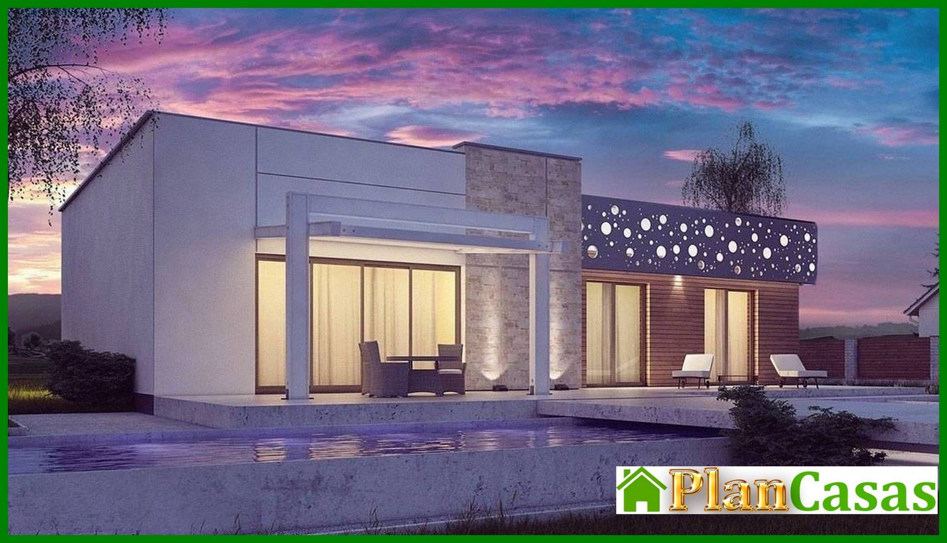 The project of a one-story cottage in a modern style house plan