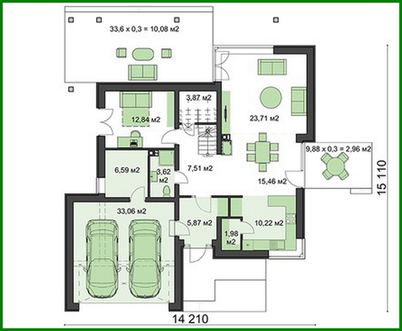 Visualization gallery - Stylish house with spacious verandas and terraces