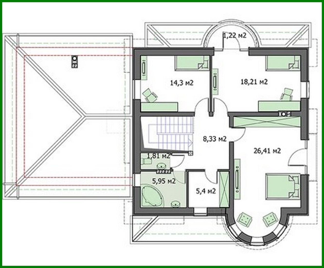 Visualization gallery - Project of a small castle with a garage for 2 cars