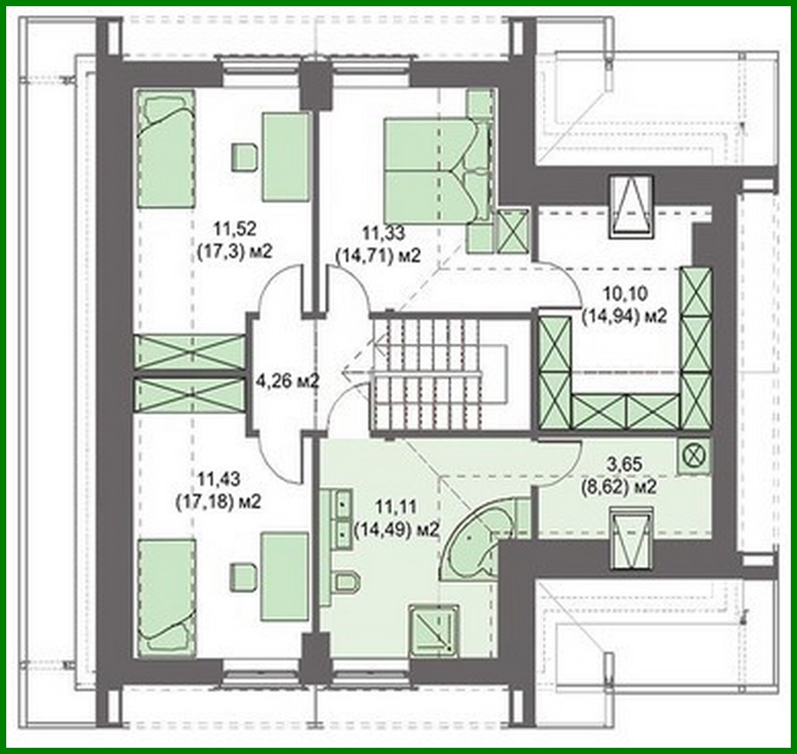 Visualization gallery - Elegant residential building with cozy balconies