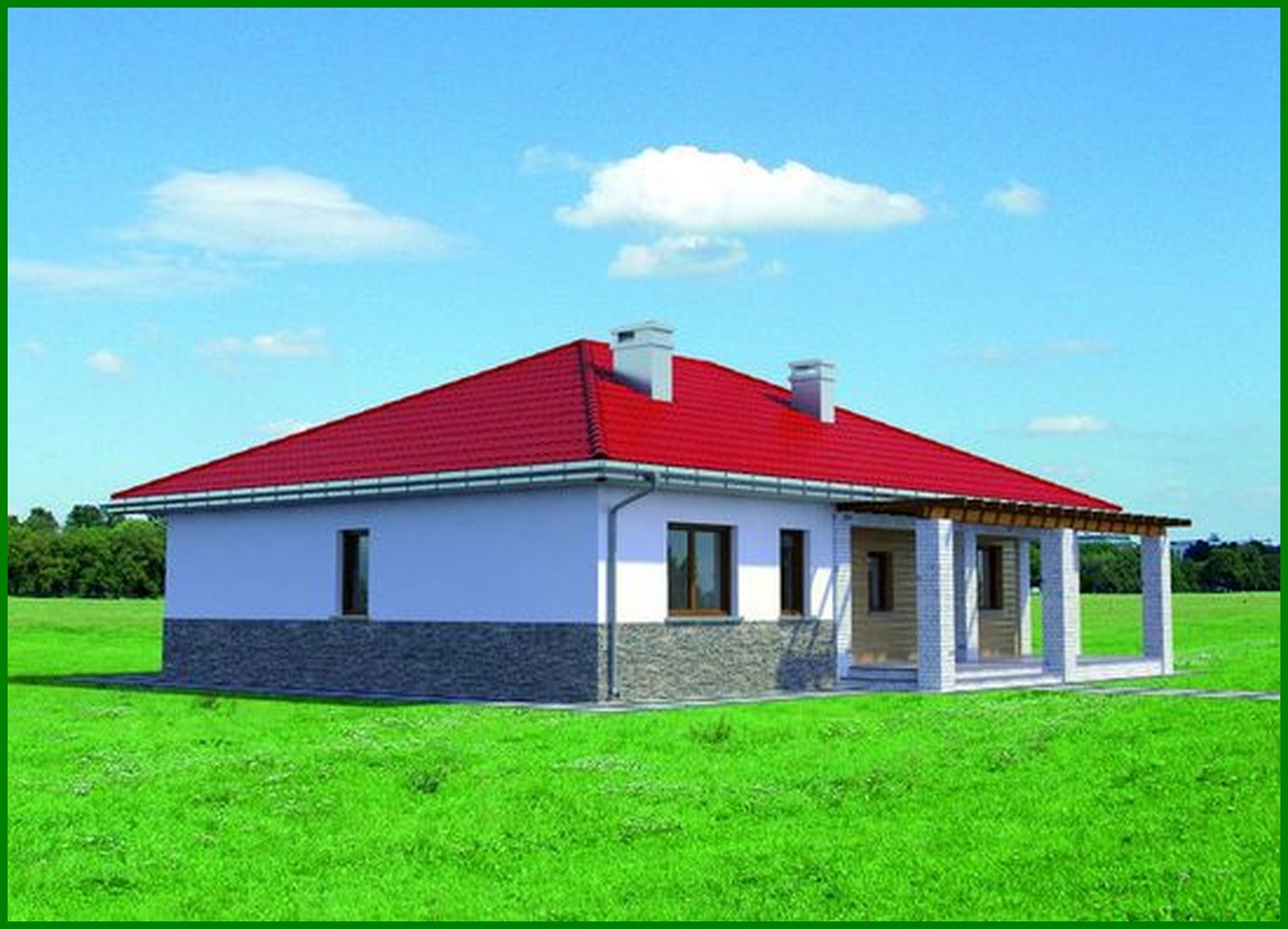 Visualization gallery - One-story nice Mediterranean-style cottage