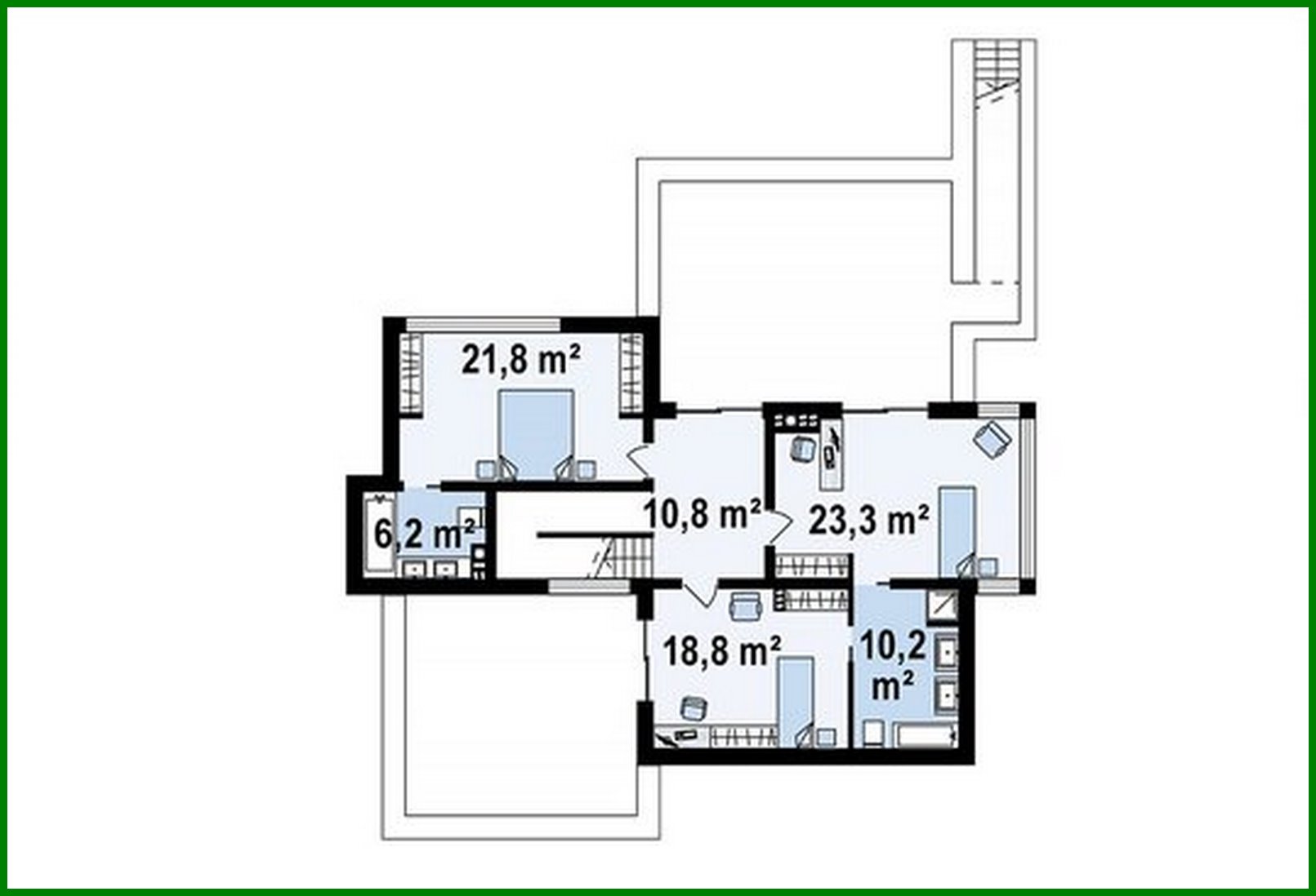 Visualization gallery - Small cottage for a sloping plot