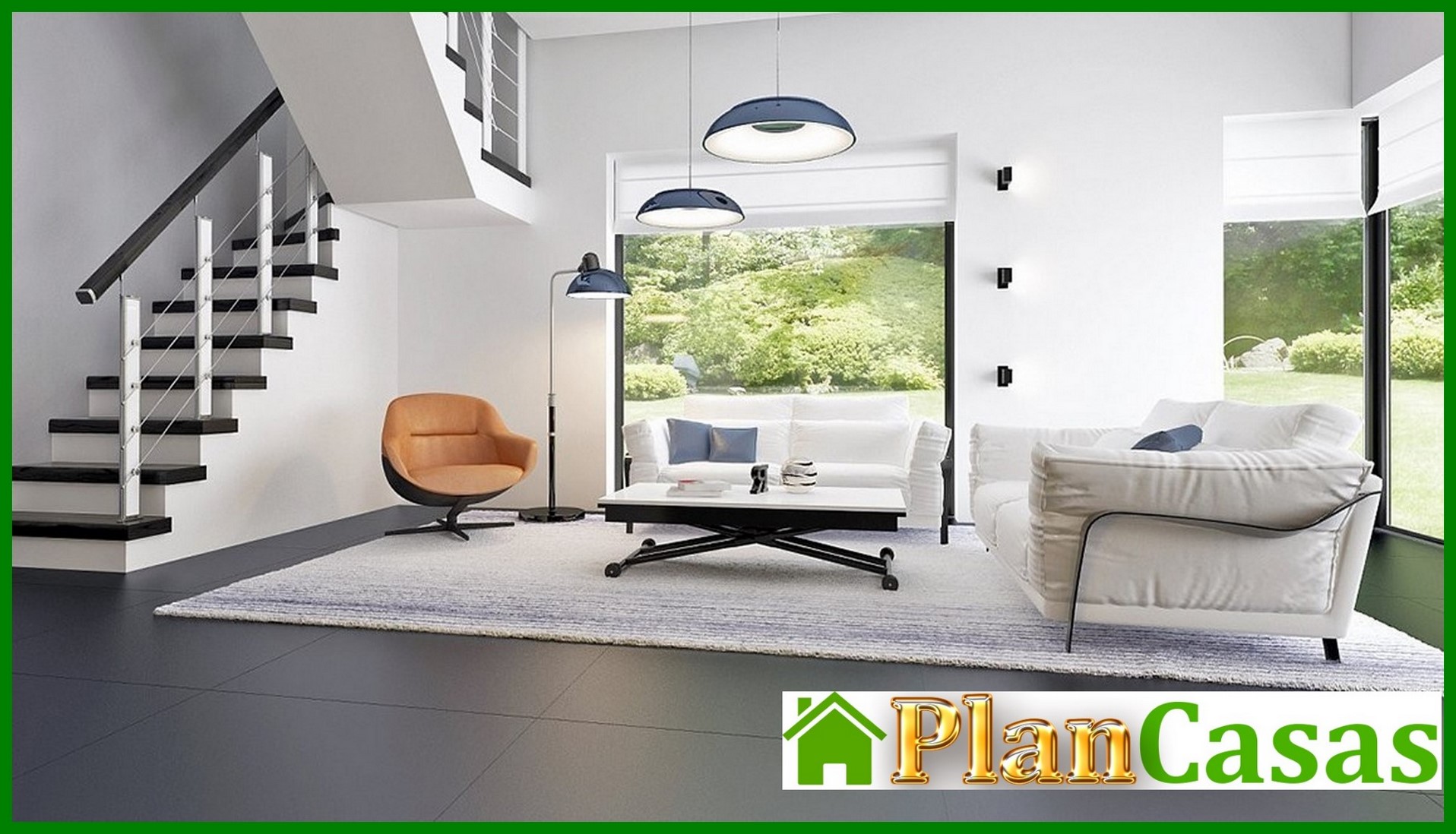 Visualization gallery - Project of a modern house with a frontal living room