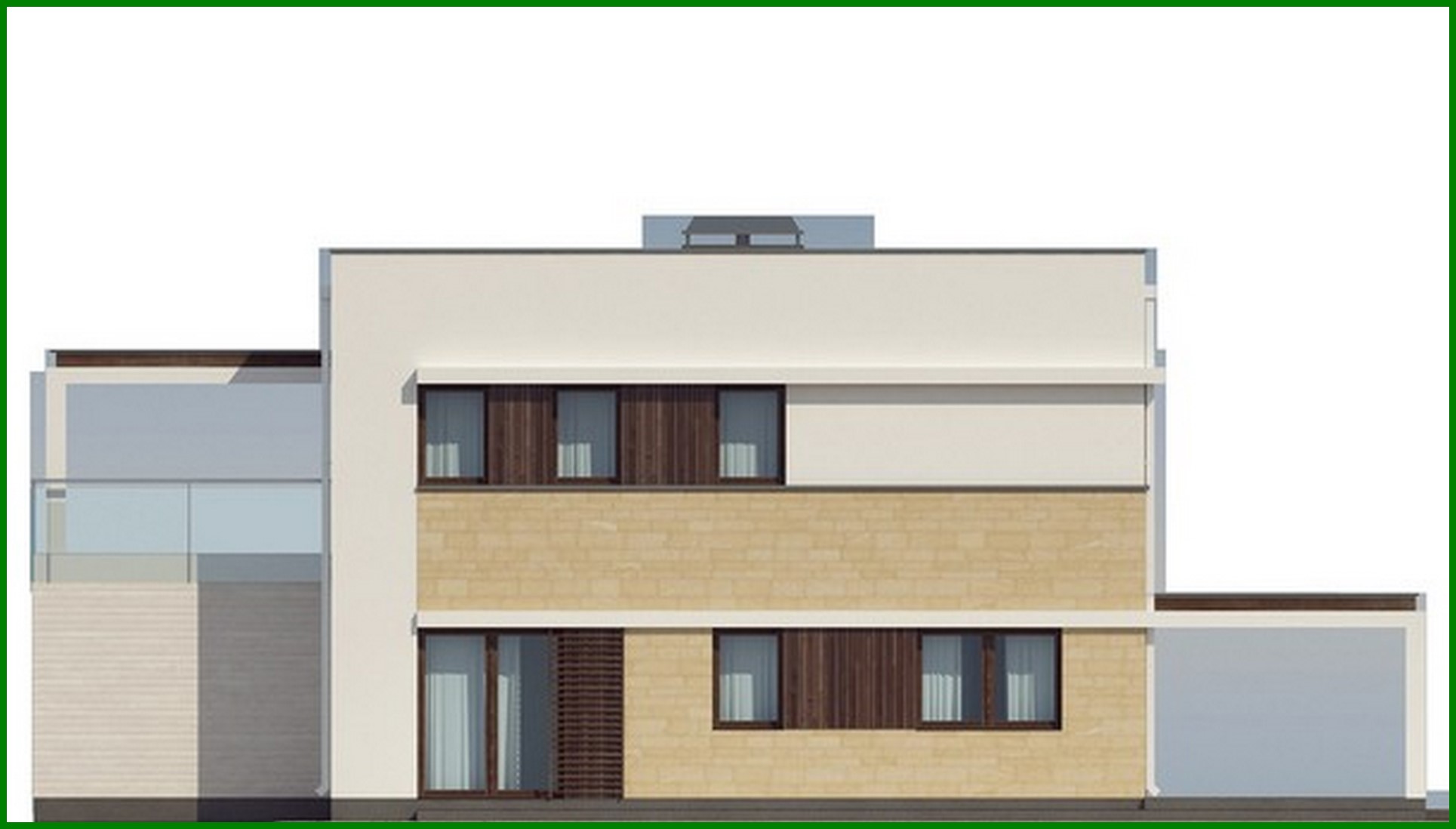 Visualization gallery - Project of a modern house with a frontal living room