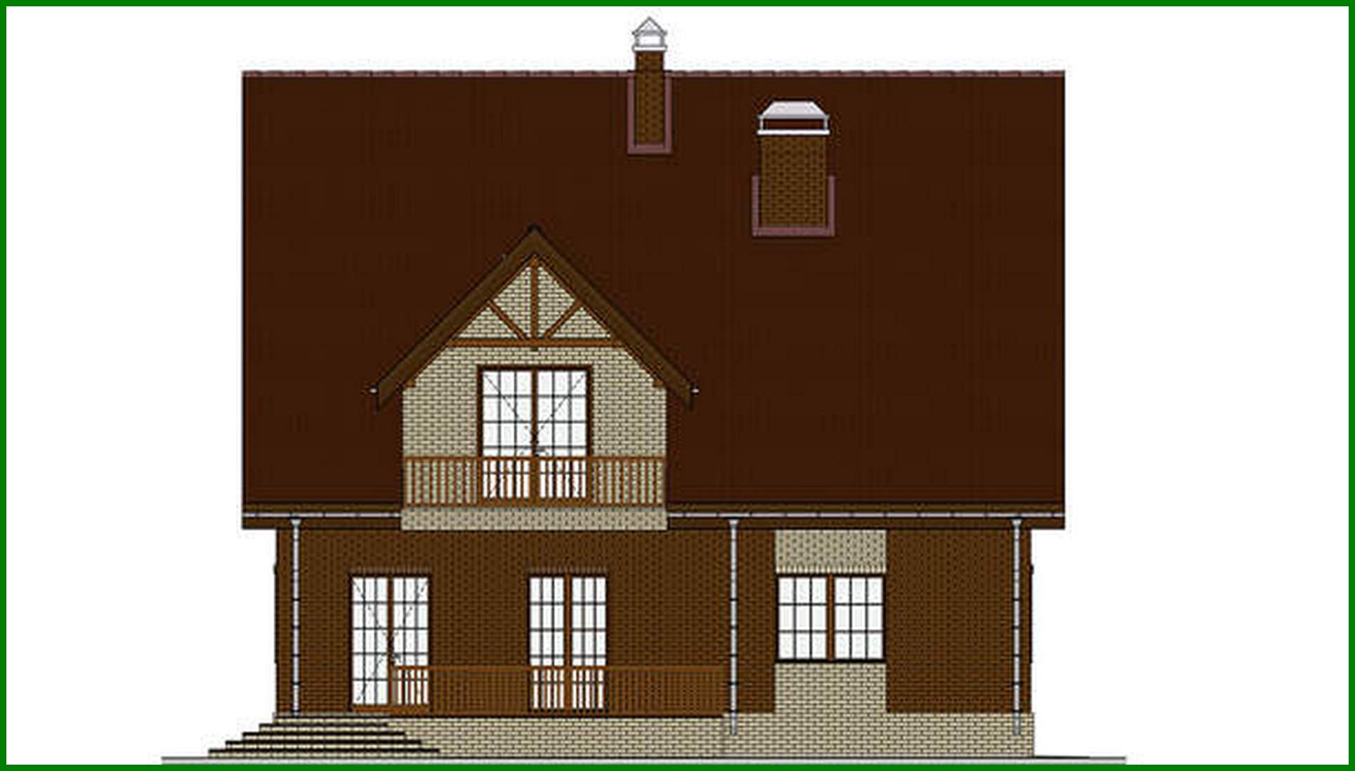 Visualization gallery - Project of a picturesque residential building with chocolate decor