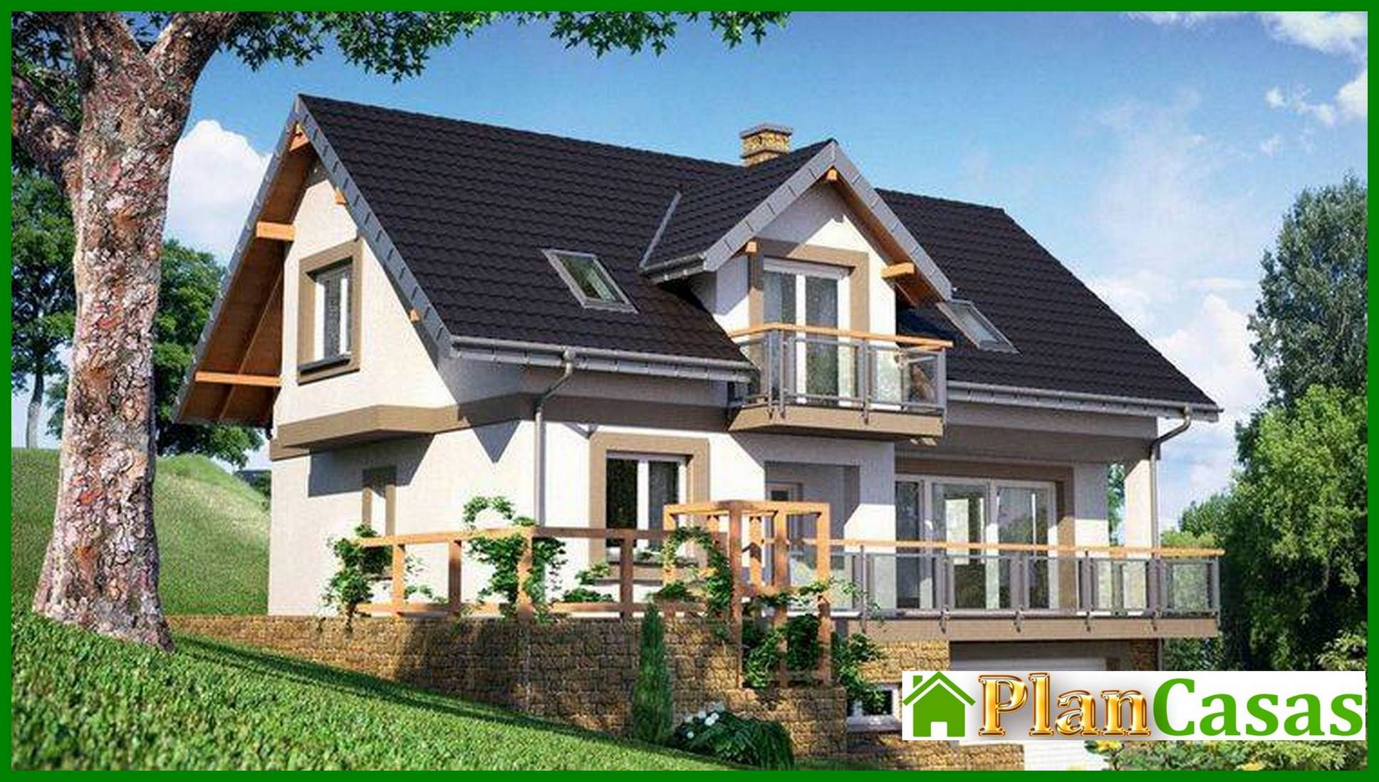 House project with a garage for two cars in the basement house plan