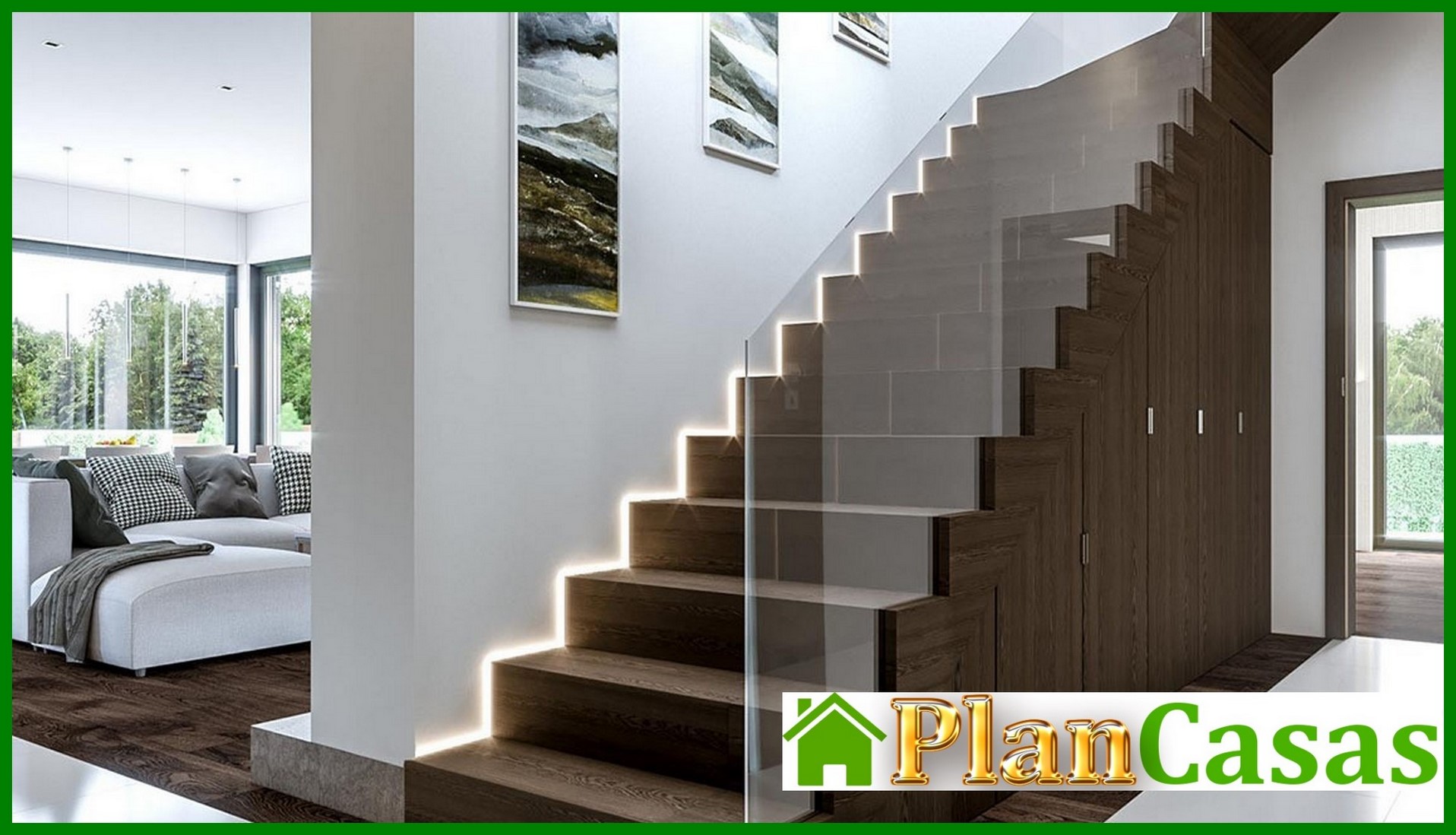 Visualization gallery - Beautiful project of a two-story house in the style of minimalism