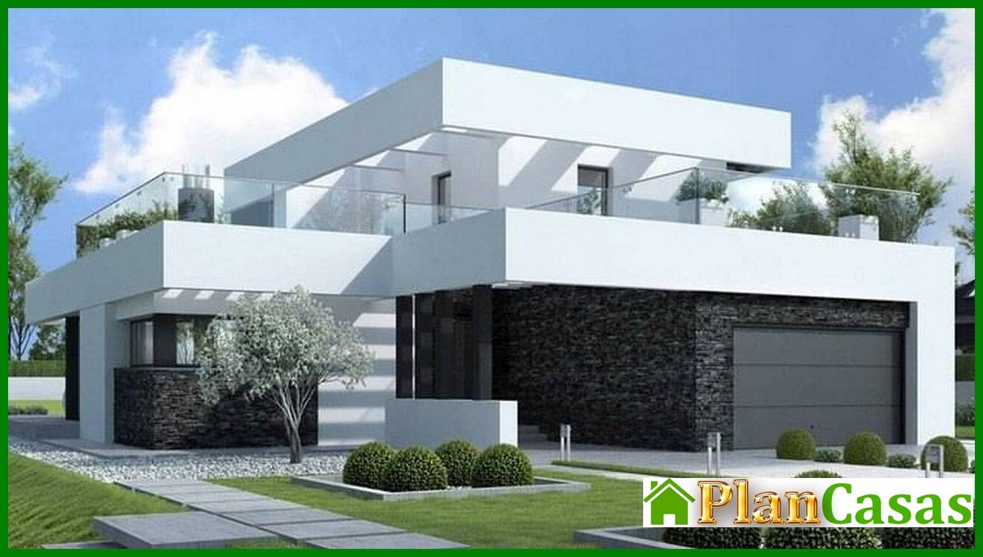 Beautiful project of a two-story house in the style of minimalism house plan