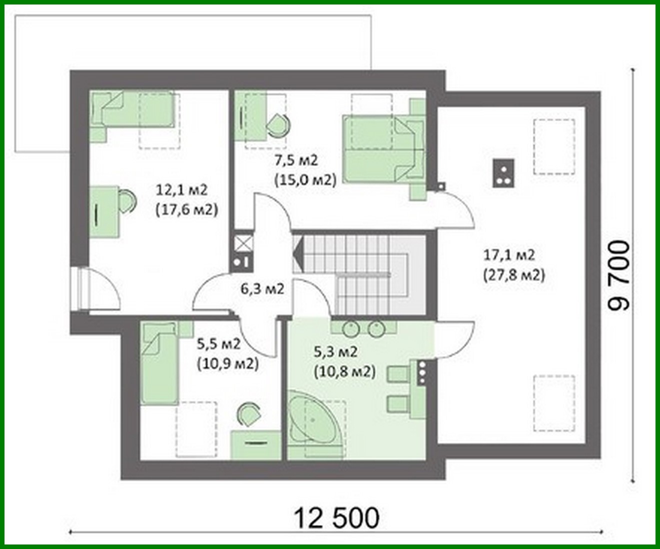 Visualization gallery - Stylish residential building with attic