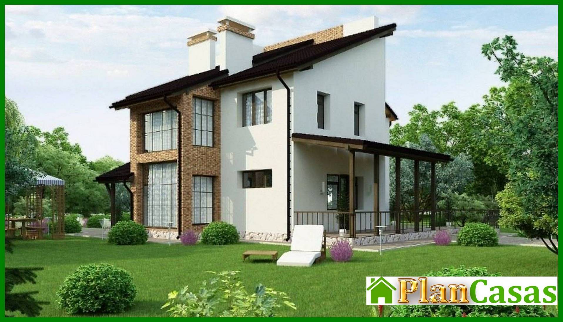 Visualization gallery - Two-storey bright house with an unusual roof