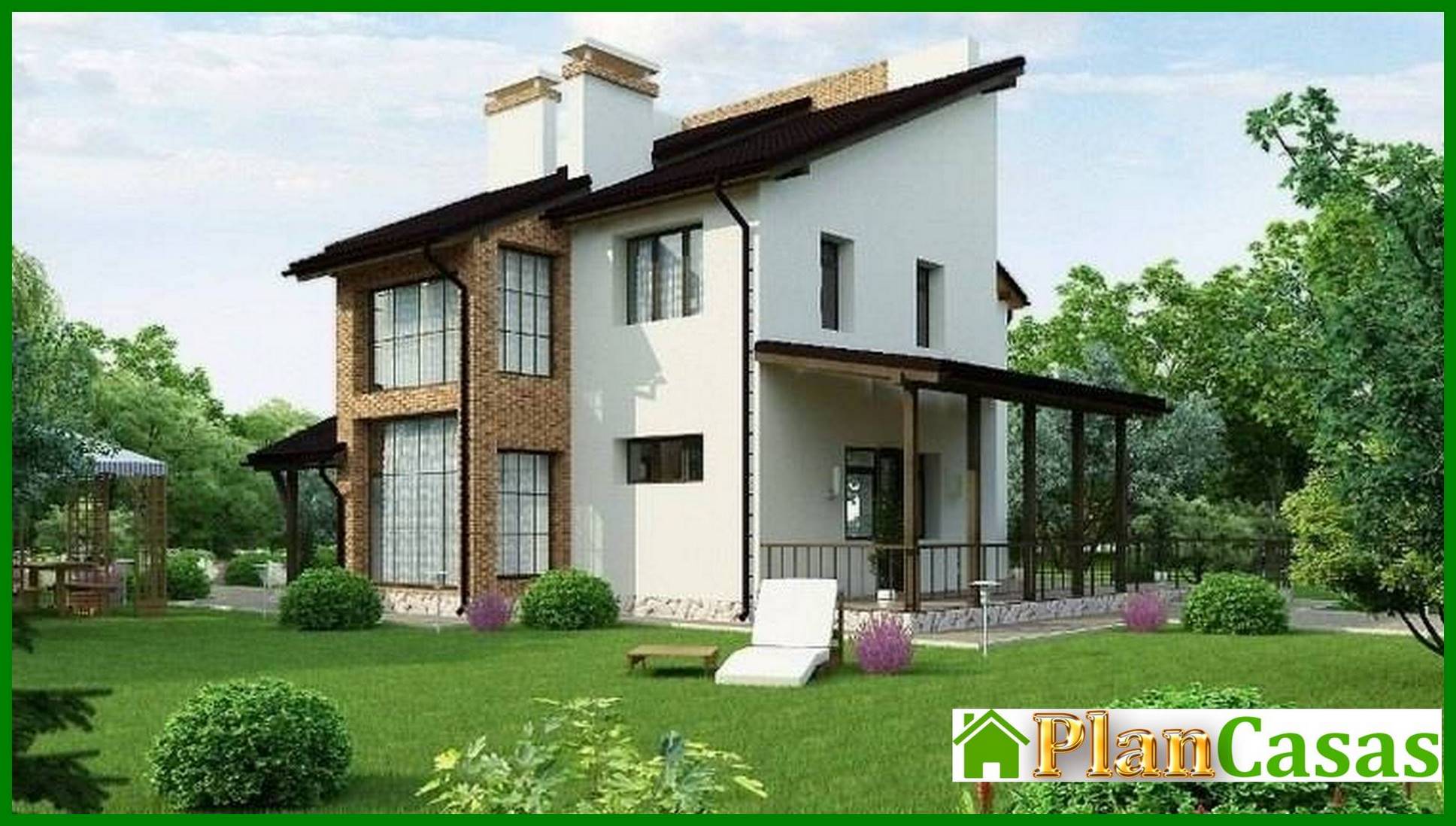 Visualization gallery - Two-storey bright house with an unusual roof