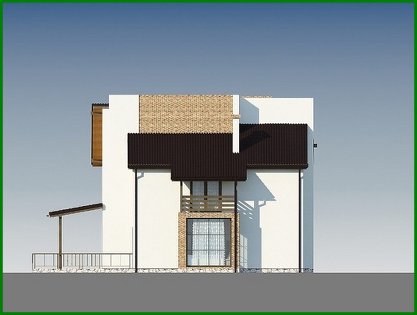 Visualization gallery - Two-storey bright house with an unusual roof