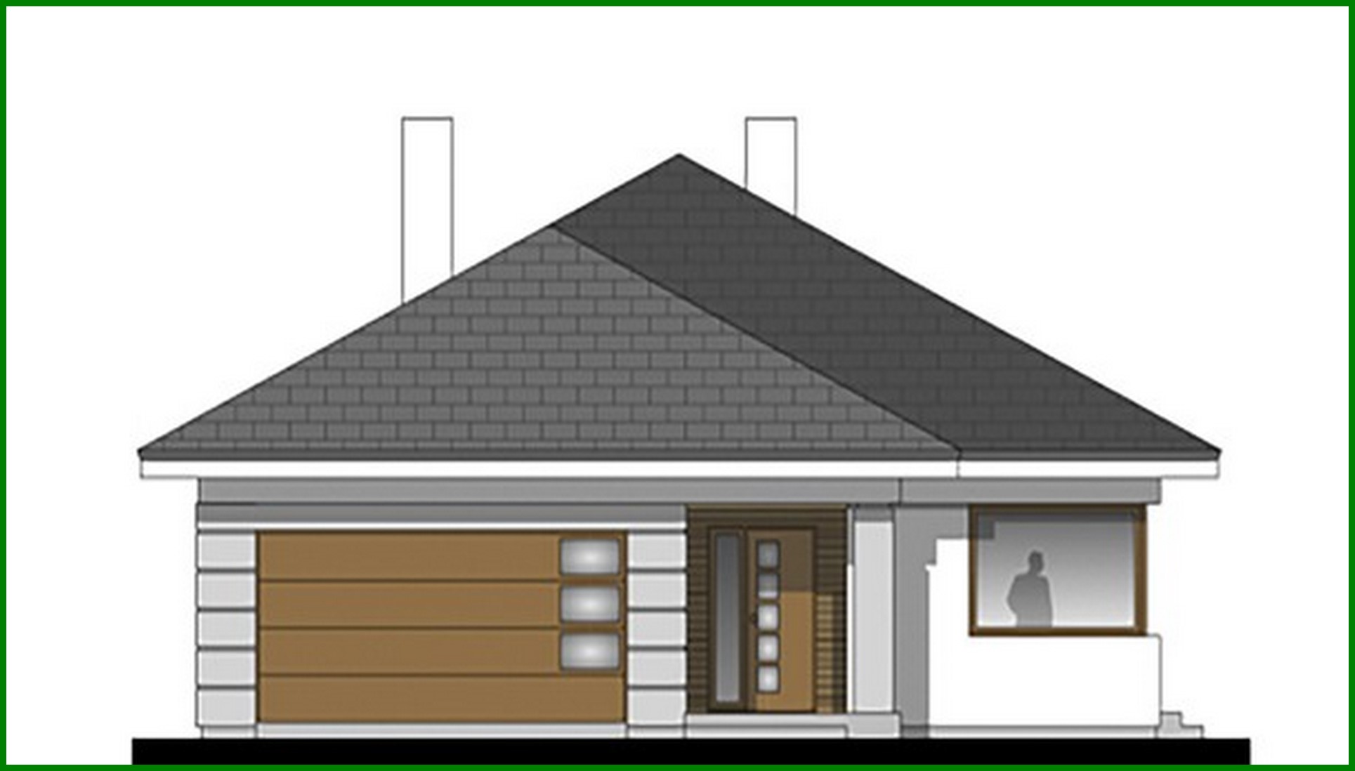 Visualization gallery - Spacious one-story residential building with a living room in the center