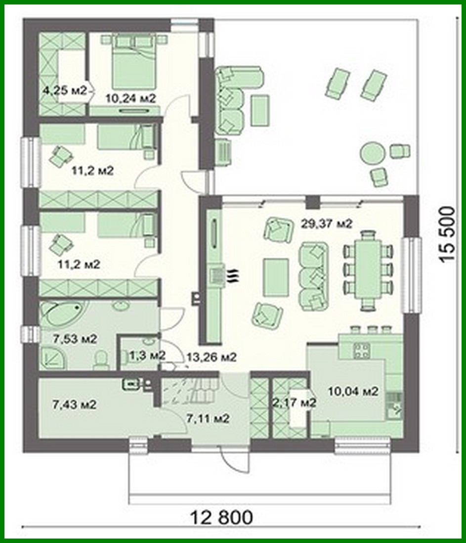 Visualization gallery - Presentable residential house with a semi-closed veranda