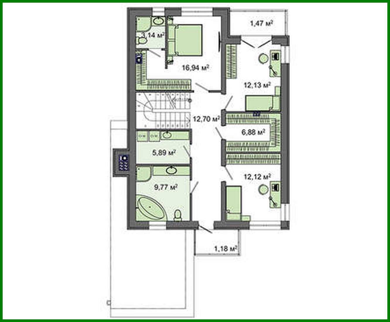 Visualization gallery - Modern house with three bedroom on the second floor