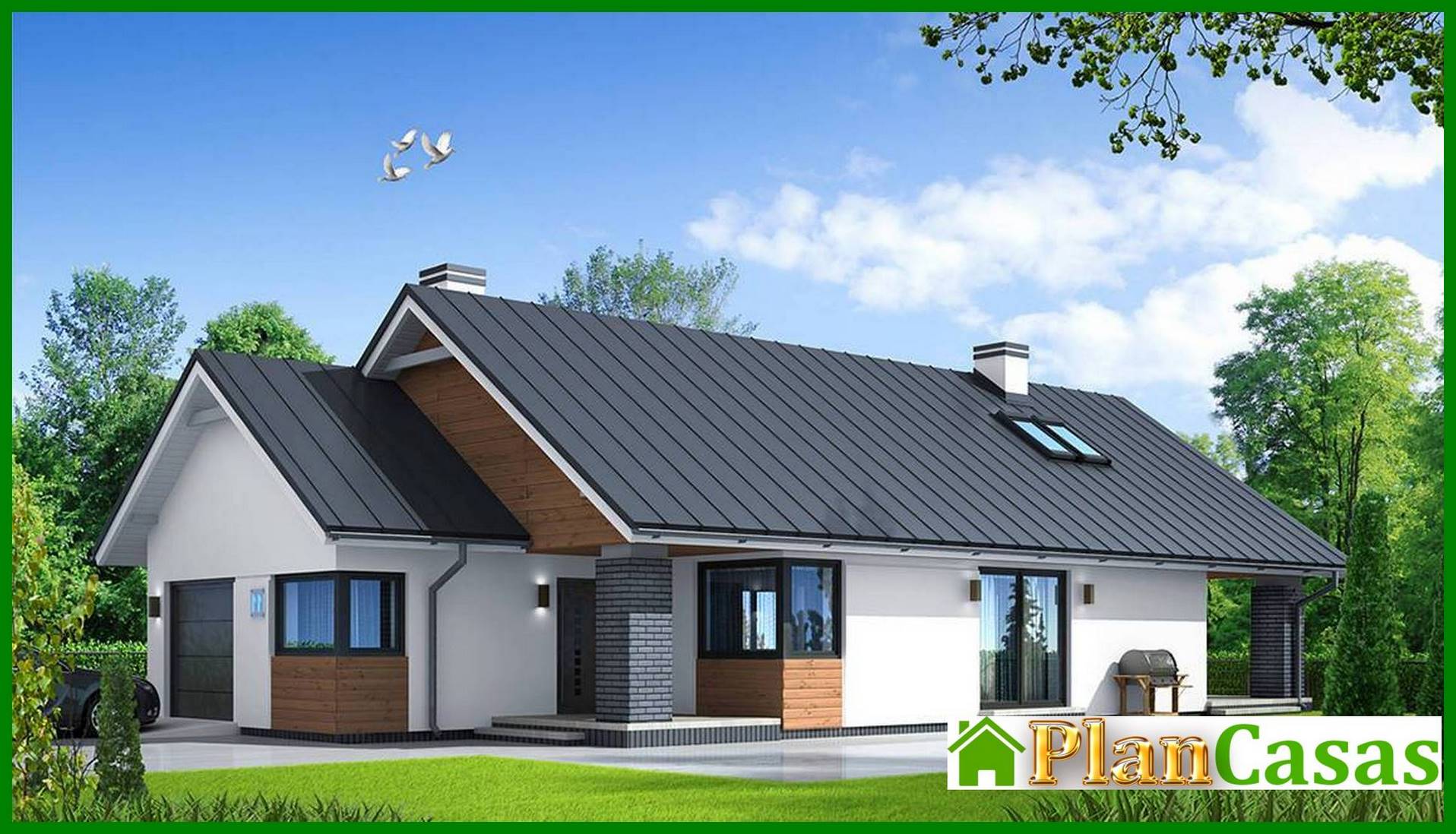 Visualization gallery - Stylish two-story country house with a garage