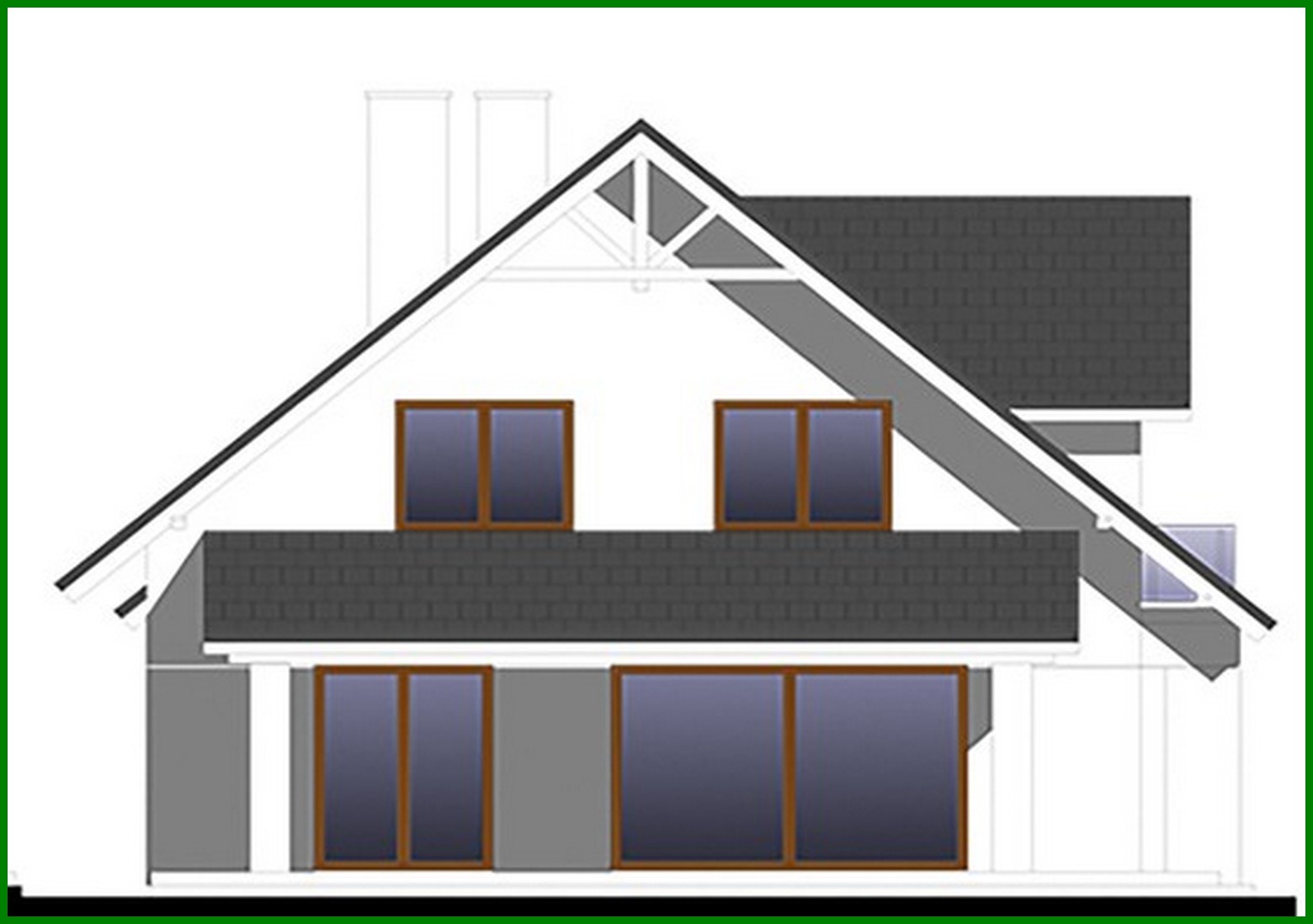 Visualization gallery - Residential building with a spacious garage and three bedrooms