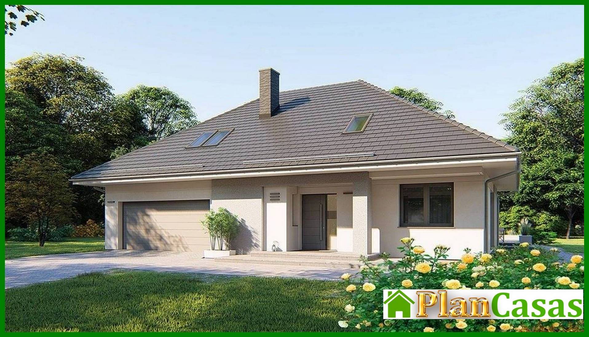 Visualization gallery - Five-bedroom apartment building with a spacious garage