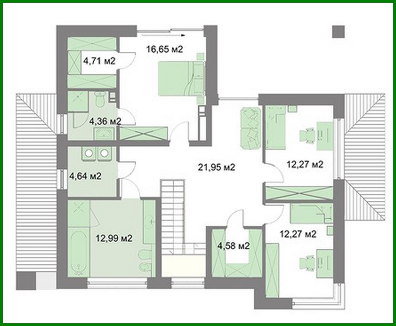 Visualization gallery - Two-story house with a common lounge on the second floor