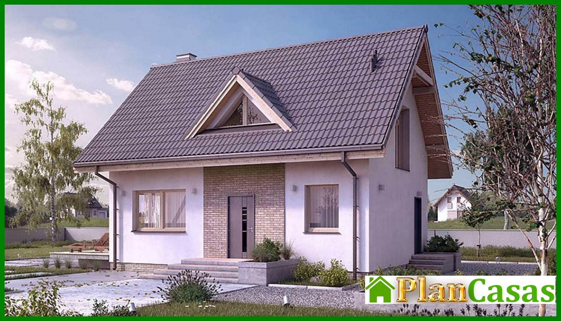 Residential house with open verandahs under a gable roof house plan
